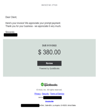 client invoice